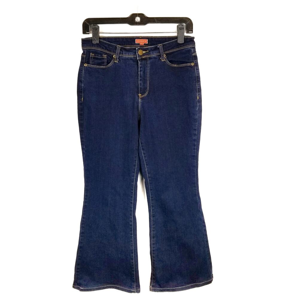 Modcloth Women's Kick Boot Flare Jeans Dark Wash Size M Medium 6-8
